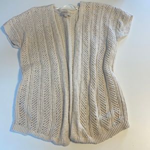 Loft outlet cream short sleeve open cardigan